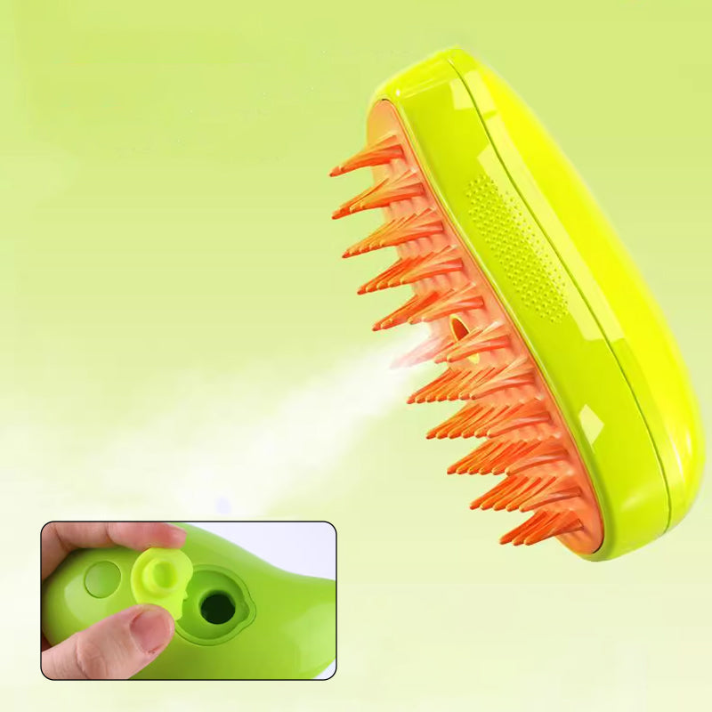 Pet Grooming Brush with Built-In Spray Function