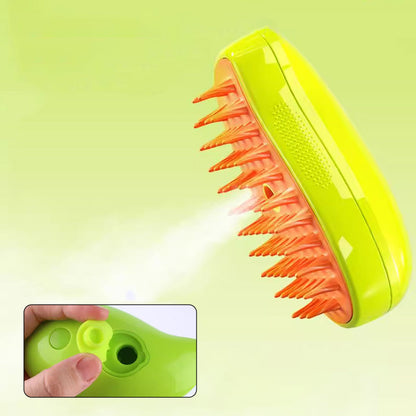Pet Grooming Brush with Built-In Spray Function