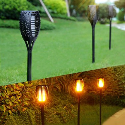 Set of 2 Solar LED Torch Lights with Flickering Flame Design