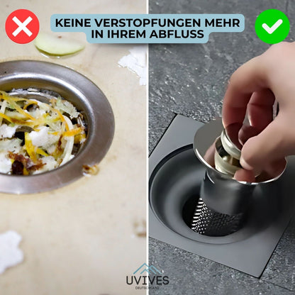 Stainless Steel Drain Filter | 2-in-1 Floor Drain & Sink Stopper | Prevents Clogs & Odors | Rust-Free & Easy to Clean