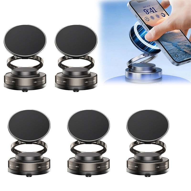 Phone Holder with Suction Base – 360-Degree Magnetic Mount