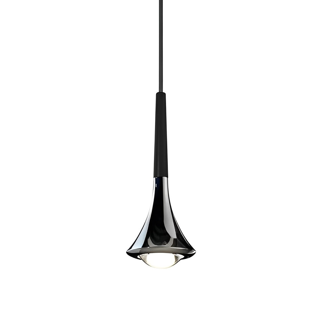 Small Nordic Pendant Light - 1-Light Metal LED Water Drop Chandelier