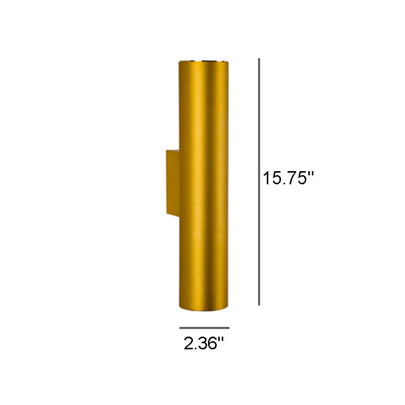 2-Light Wall Lamp in Aluminum Cylinder Design
