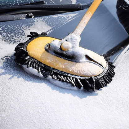 Telescopic Car Wash Mop with 90° Swivel Joint and Microfiber Cover for Roof, Hood, and Windows