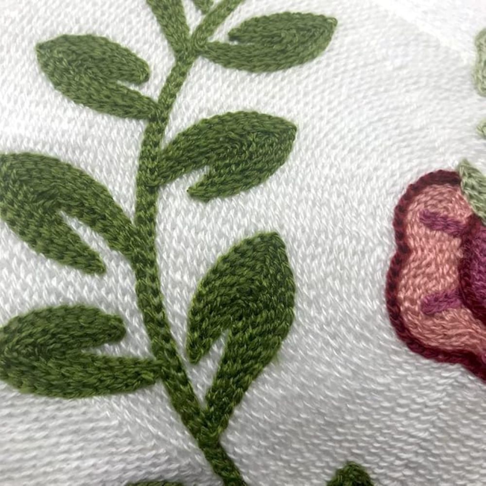 Charming Floral Embroidered Cushion Cover for Elegant Spaces