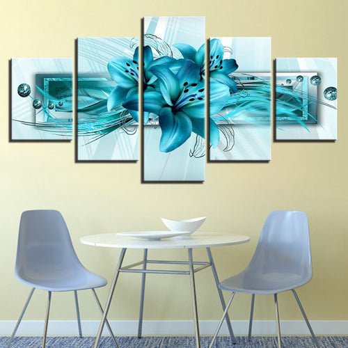 Vibrant Tulip Canvas Art Set - 5 Panel Floral Decor