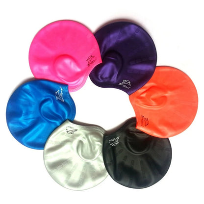 Silicone Swim Cap for Pool - Waterproof, Non-Slip Design with Ear Cover