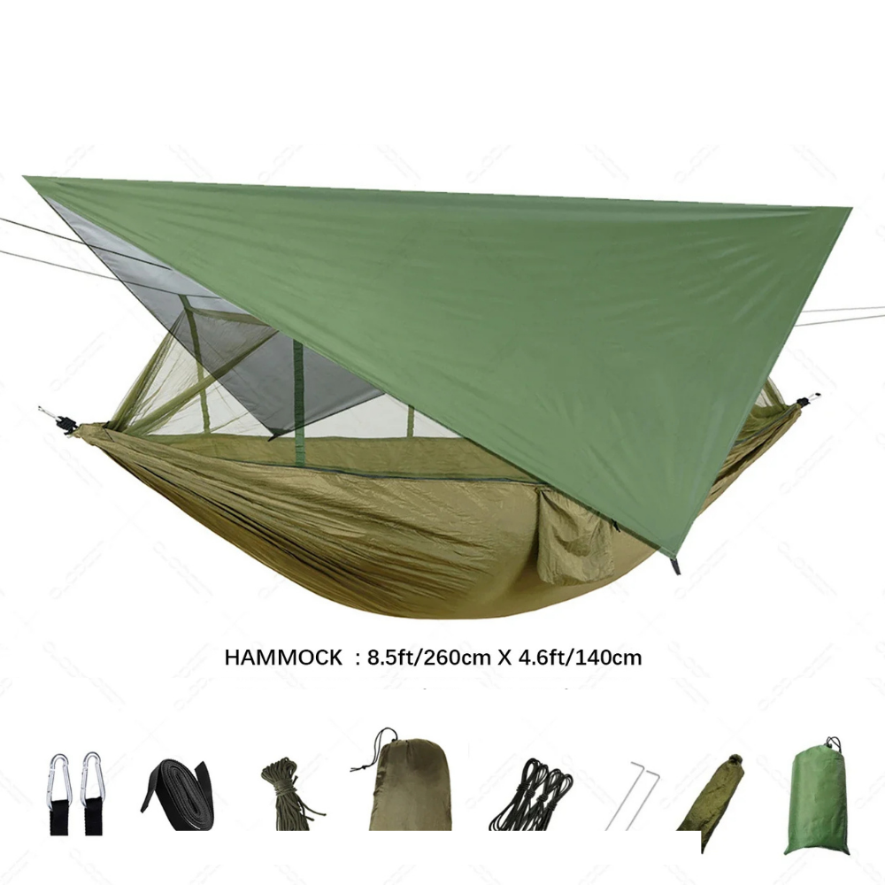 Lightweight Hammock with Mosquito Net & Tarp - Weather-Resistant for Camping & Hiking