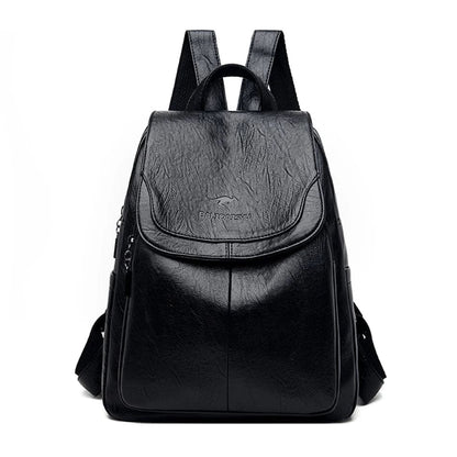 Leather Backpack with Anti-Theft Design – Slim & Functional