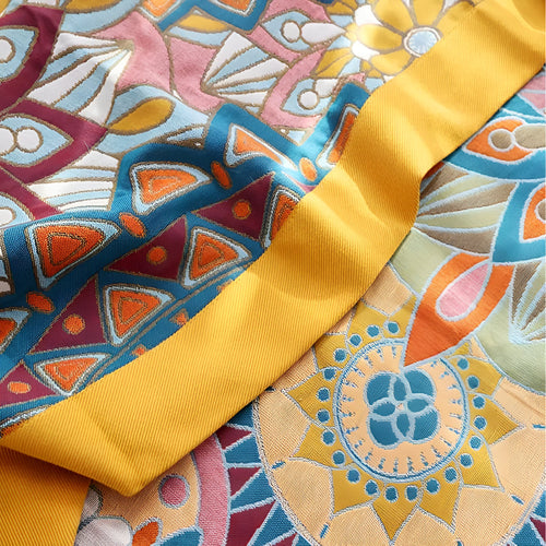 Elegant Cotton Bedspread with Floral Jacquard Design
