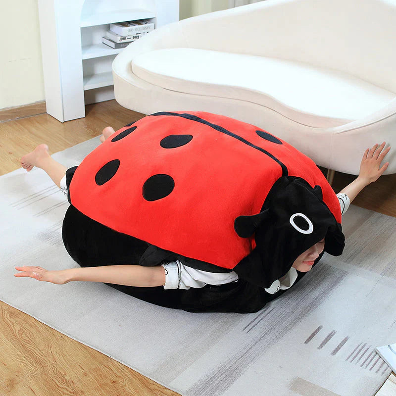 Soft Ladybug Plush Pillow for Mobile Use
