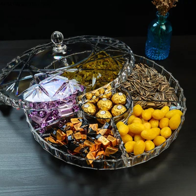 Transparent Acrylic Snack Organizer with Secure Lid