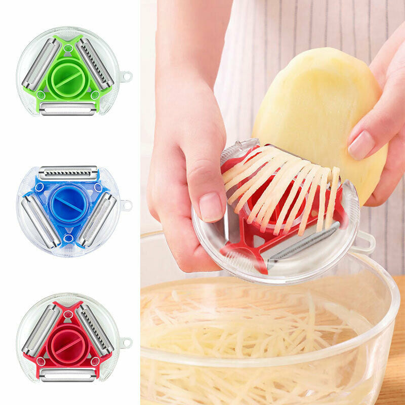 Versatile 3-in-1 Stainless Steel Peeler for Quick Prep