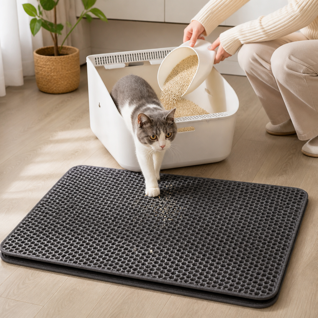 Ultimate Cat Litter Guard: Waterproof and Slip-Resistant Mat