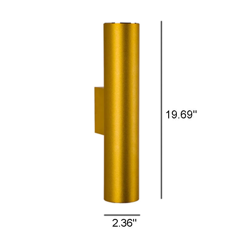 2-Light Wall Lamp in Aluminum Cylinder Design