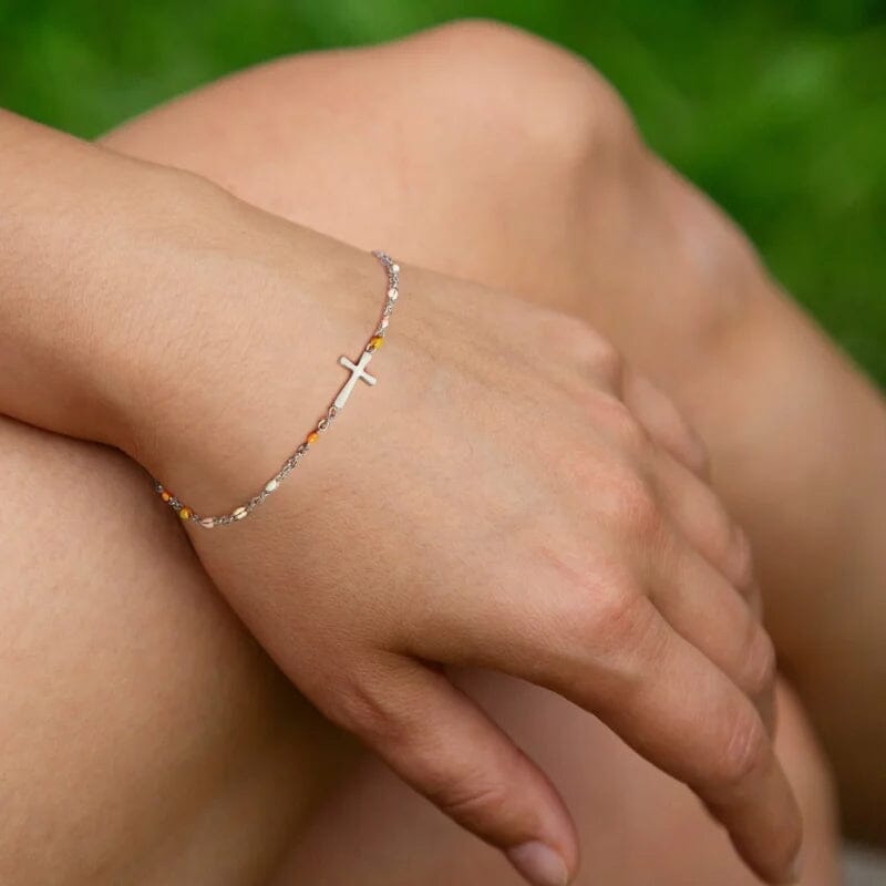 Cross Bracelet for Friendship and Faith – Adjustable in Silver or Gold – Gift Box Available