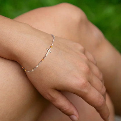 Cross Bracelet for Friendship and Faith – Adjustable in Silver or Gold – Gift Box Available