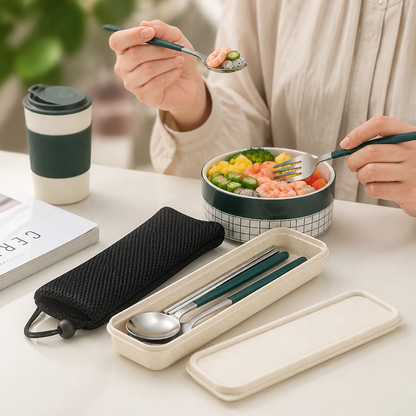 Sustainable Stainless Steel Travel Cutlery Set