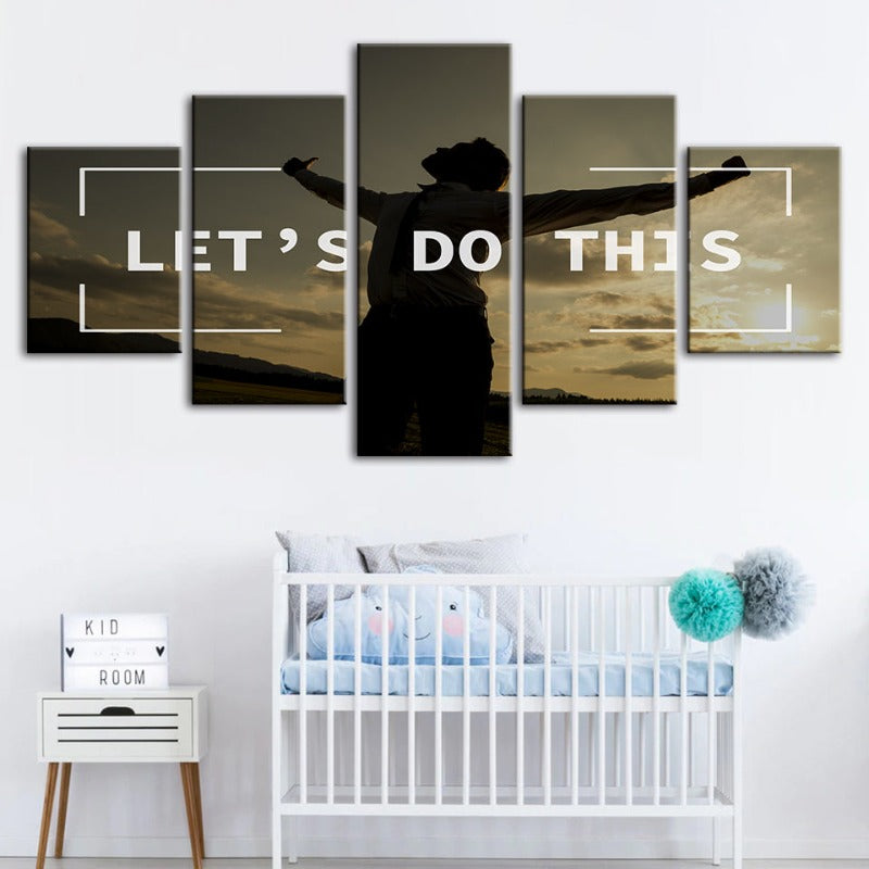 Inspiring 5-Piece Motivational Canvas Art Set