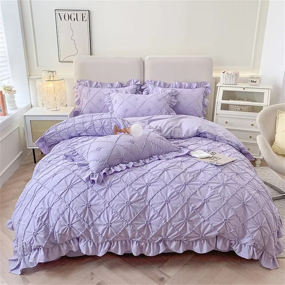 Charming Cotton Ruffled Bedding Collection | 4-Piece Set