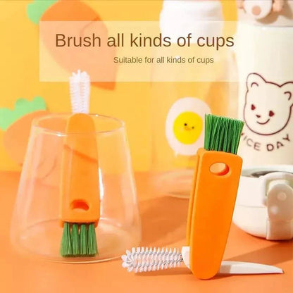 Multifunctional Bottle Cleaning Tool with 3 Unique Brushes