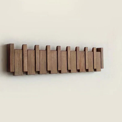 Wooden Wall-Mounted Coat Rack in Piano Design for Storage