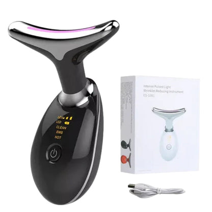 LED Light Therapy Facial and Neck Massager for Wrinkle Reduction
