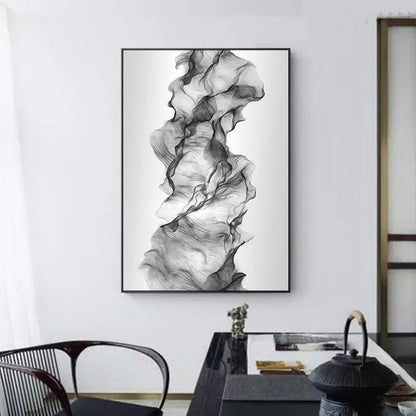 Elegant Monochrome Abstract Canvas Art for Modern Spaces