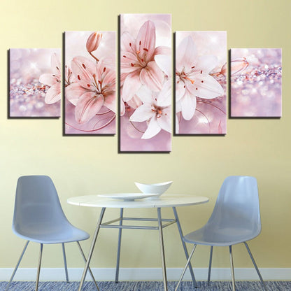 Stunning 5-Piece Floral Canvas Art for Elegant Spaces