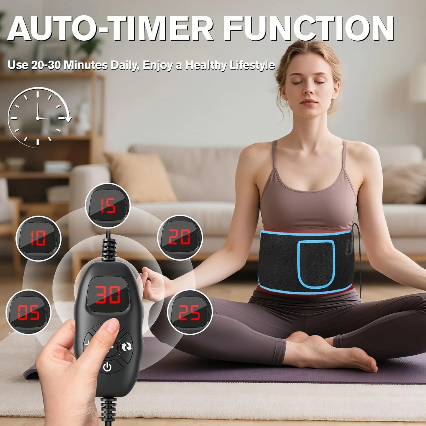Infrared Waist Wrap with Red Light Therapy – 660nm 850nm for Pain Relief and Recovery