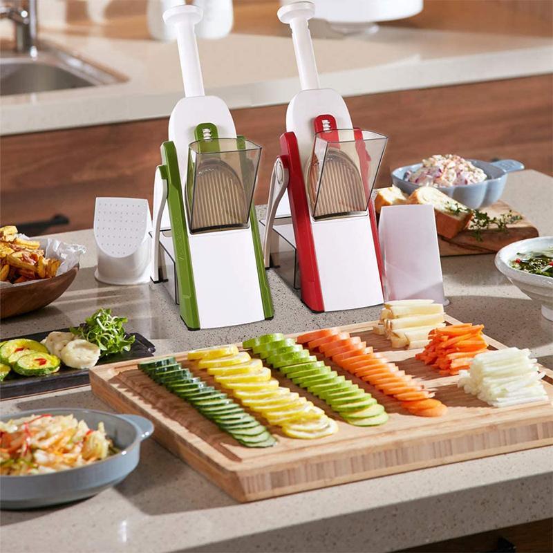Safe Vegetable Slicer with Adjustable Features