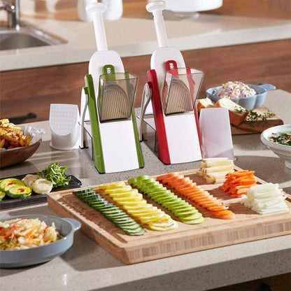 Safe Vegetable Slicer with Adjustable Features