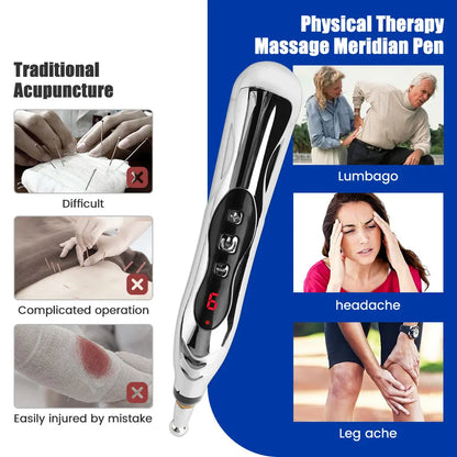 Microcurrent Massage Pen with 5 Attachments, 9 Intensity Settings & USB-C