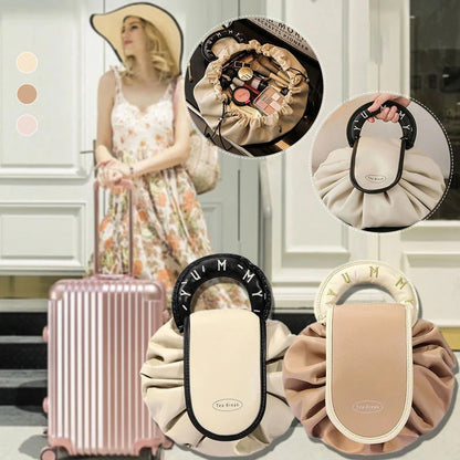 Chic Travel Makeup Pouch with Drawstring Closure