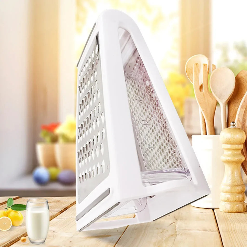 Two-Sided Grater for Kitchen with Collection Tray