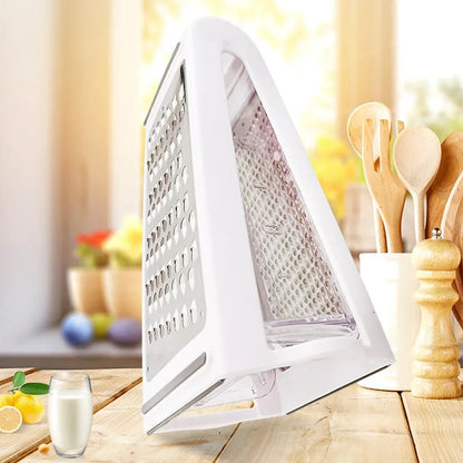 Two-Sided Grater for Kitchen with Collection Tray