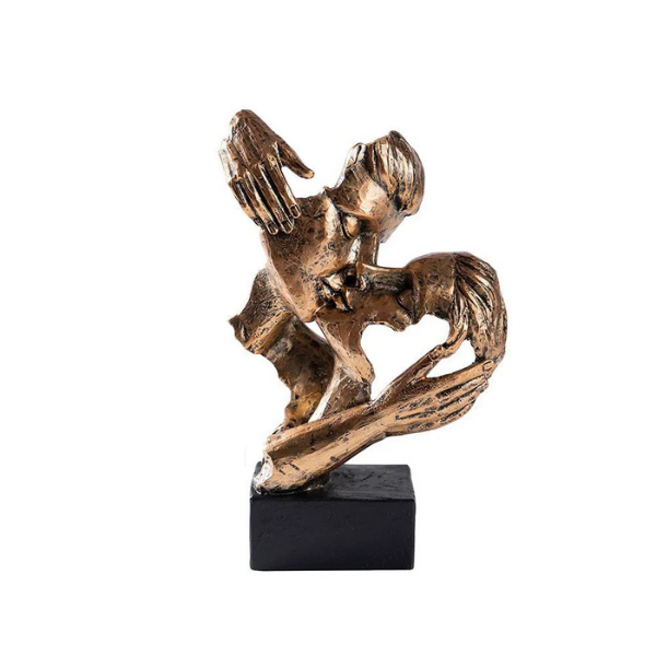 Modern Home Accent - Abstract Sculpture of Couple Kissing