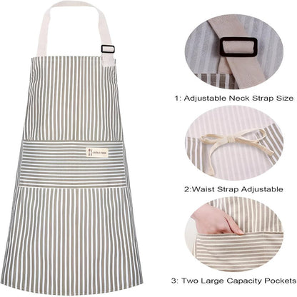 Charming Striped Kitchen Apron for Everyday Chefs