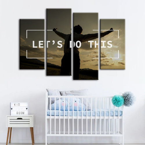 Motivational 4-Piece Canvas Art Set for Inspirational Spaces