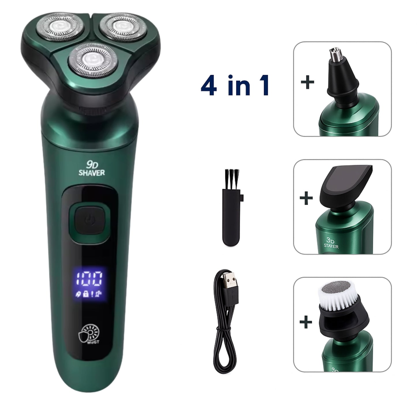 All-in-One Grooming Device – Waterproof – LED Screen – USB Rechargeable