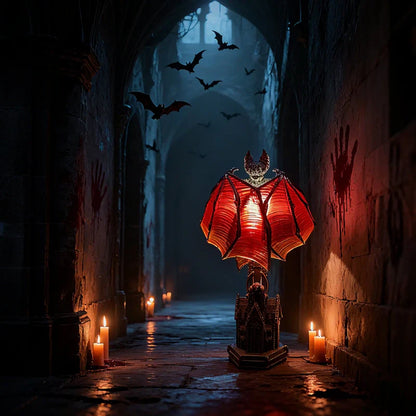 Decorative Table Lamp in Gothic Bat Design with Soft Ambient Light