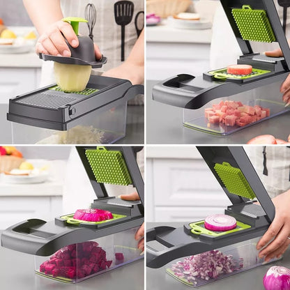 12-in-1 Ultimate Veggie Prep Tool with Interchangeable Blades