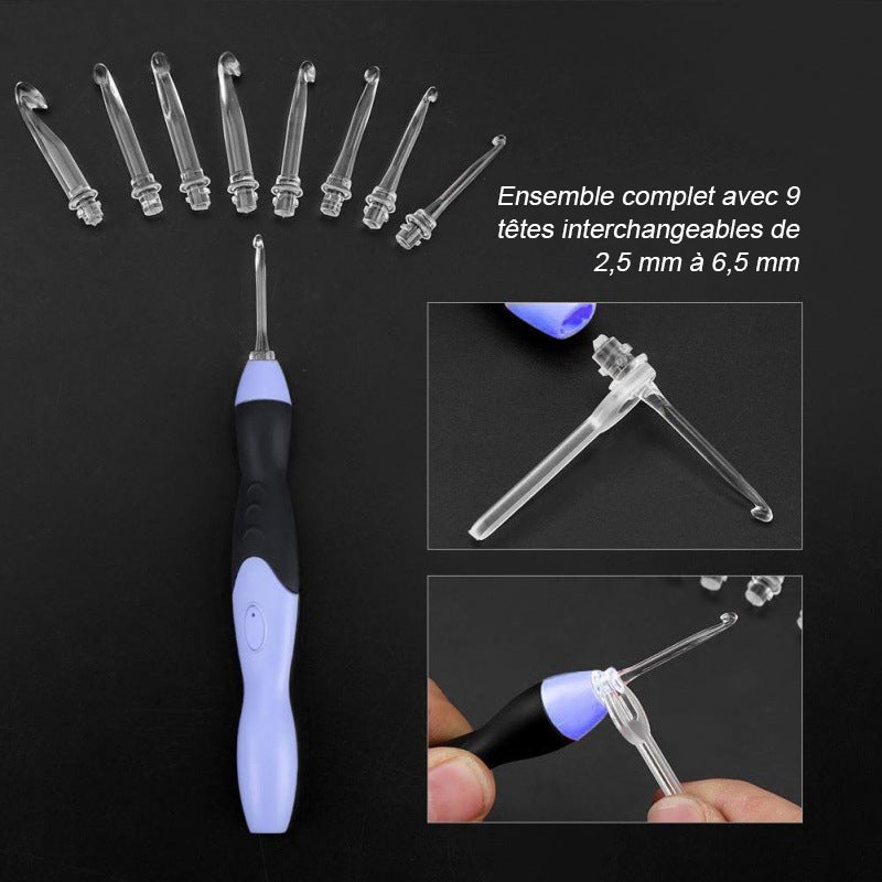 Versatile 9-in-1 Illuminated Crochet Hook Set