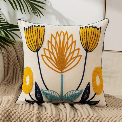 Floral Decorative Cushion with Removable Cover – FloraSoft Design