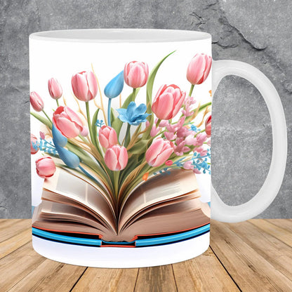 Charming Floral Book Mug for Coffee Lovers - Perfect Gift