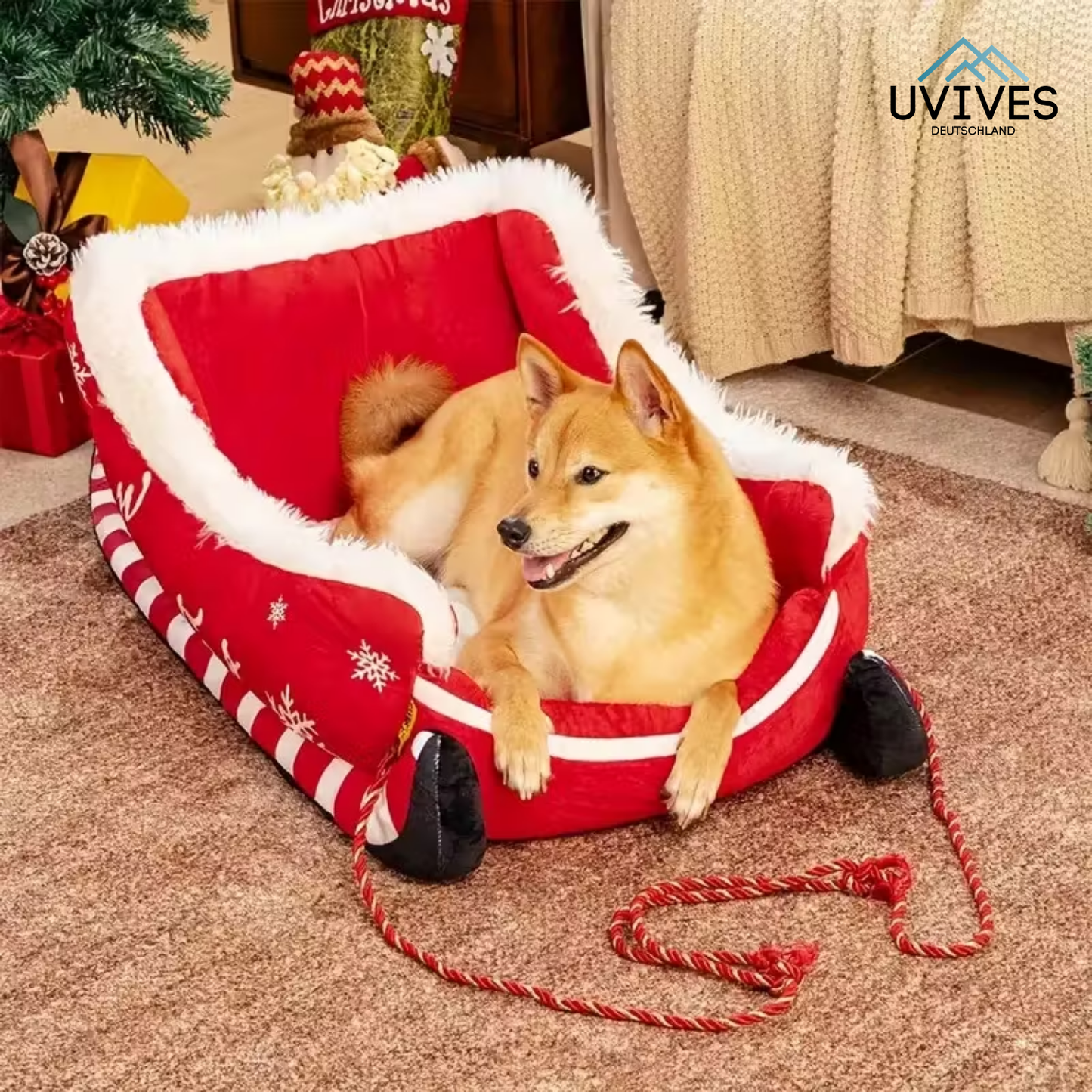 Festive Dog Bed for Cozy Winter Days