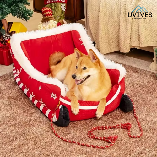 Festive Dog Bed for Cozy Winter Days