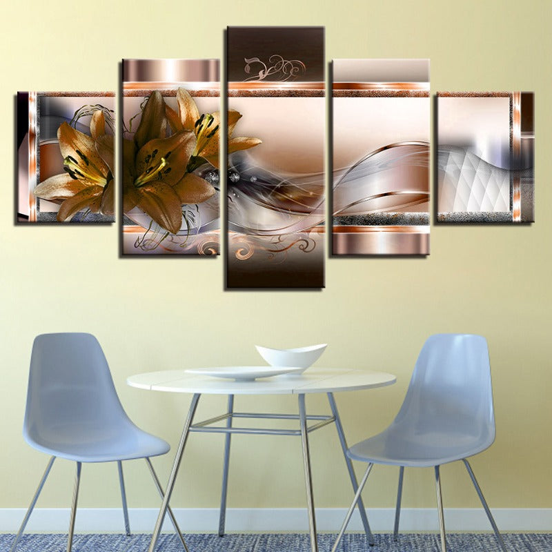 Stunning 5-Piece Floral Canvas Art Set