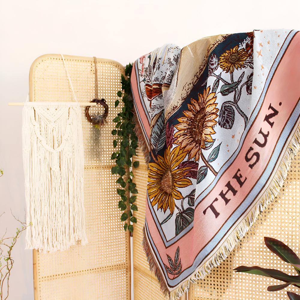 Celestial Sun Throw Blanket for Vibrant Home Decor