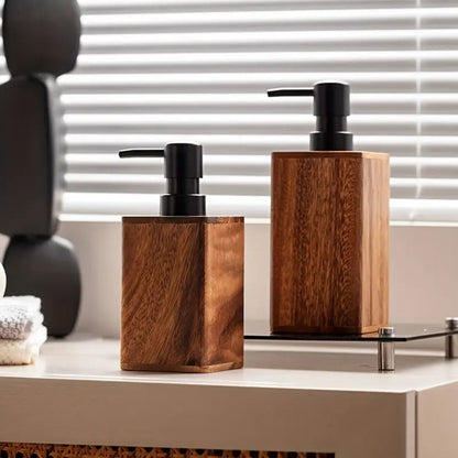 Elegant Wood Essence Soap and Lotion Dispenser